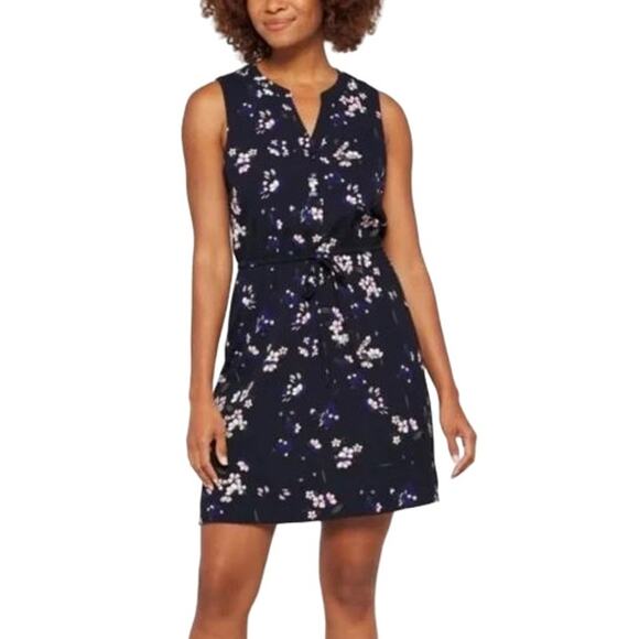 41 Hawthorn Claira Tie Waist Dress - Navy Blue NWT Size Medium - Picture 1 of 8